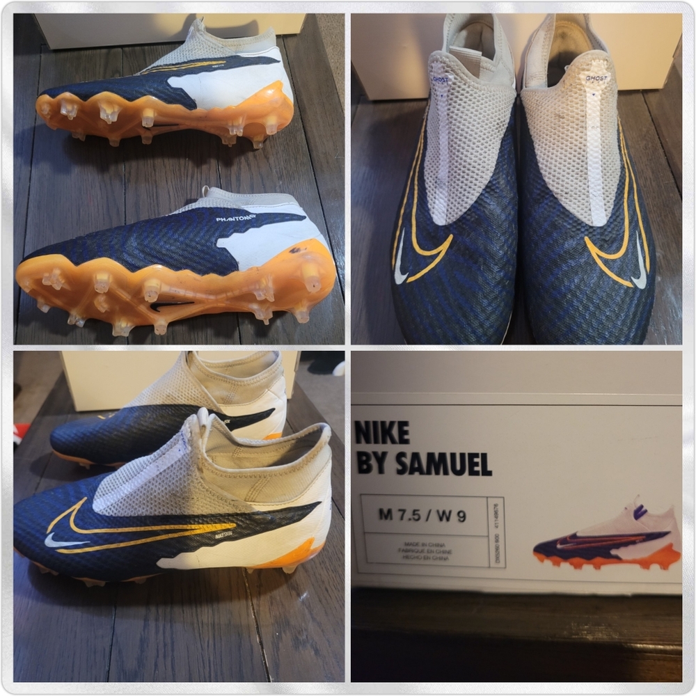 Nike Yellow and White Phantom Cleats